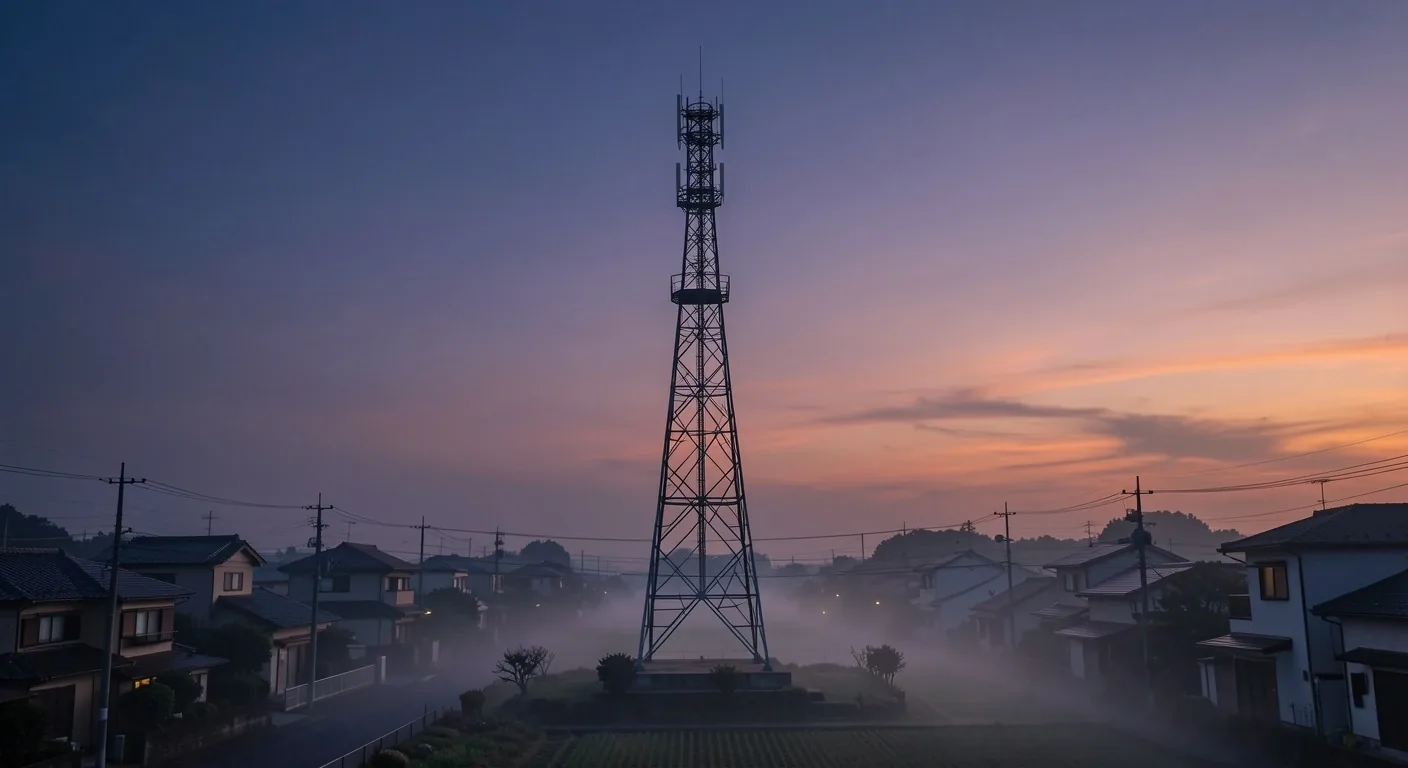 夕暮れの無線塔